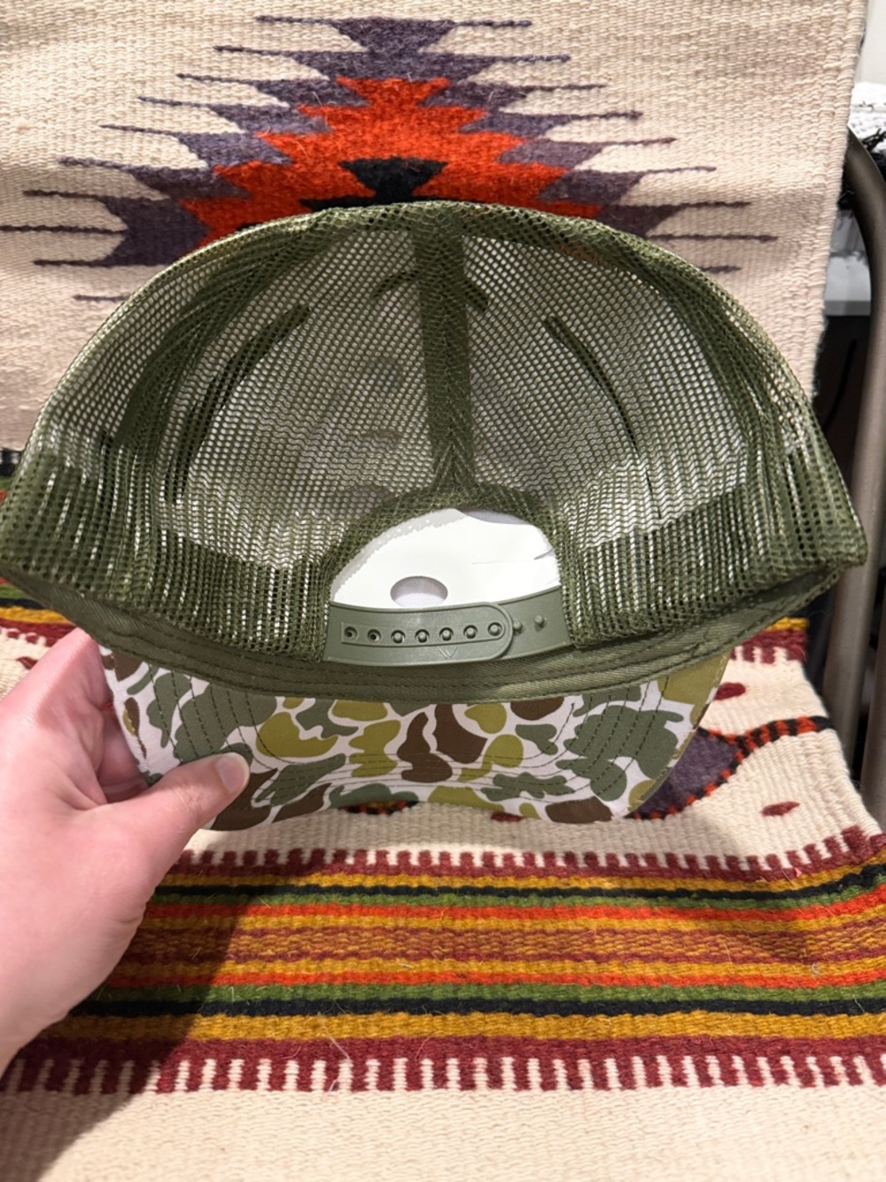 Camo Print Trucker Snapback Hat - Picture 3 of 3